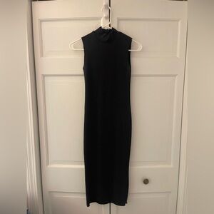 Zara knit turtleneck midi dress in navy